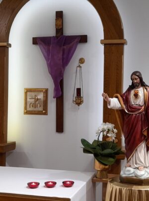 Zabezpieczone: Uroczystość Zwiastowania Pańskiego i modlitwa przy figurze Bożego Serca